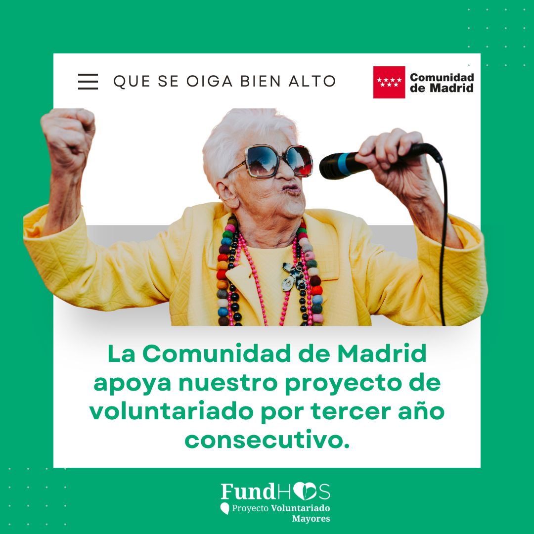 LA COMUNIDAD DE MADRID APOYA POR TERCER AÑO NUESTRO PROYECTO DE VOLUNTARIADO